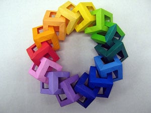 Paper cubes linked together